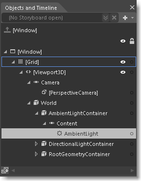 Objects and Timeline object selection