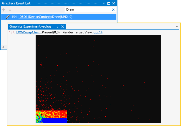 This draw event renders the simulation data set.