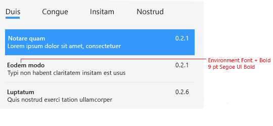 Example of Environment font + Bold heading