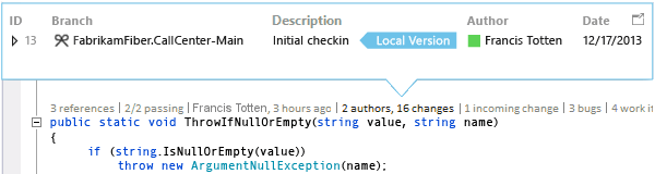 CodeLens: Find how many changes in your branch