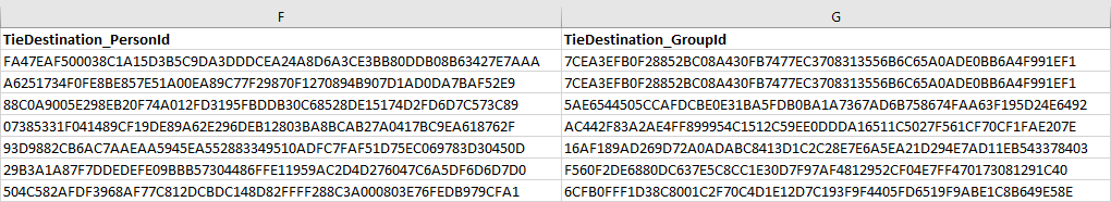 next columns -- F and G