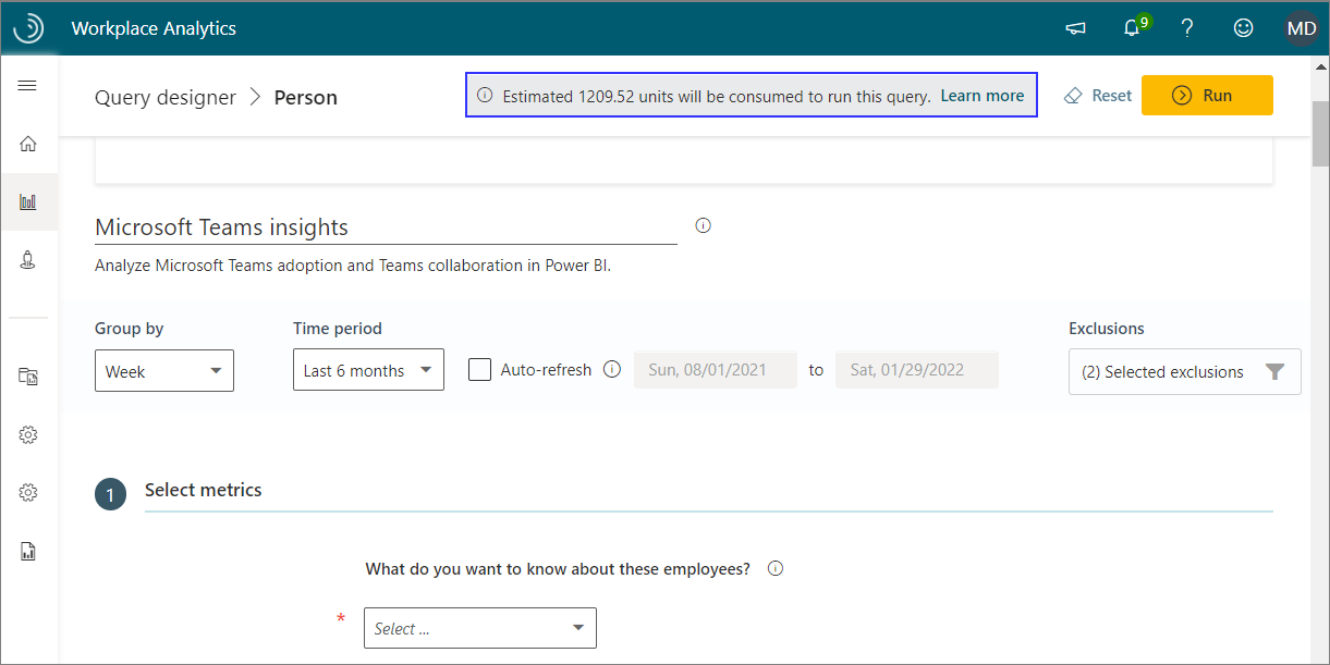 query estimate