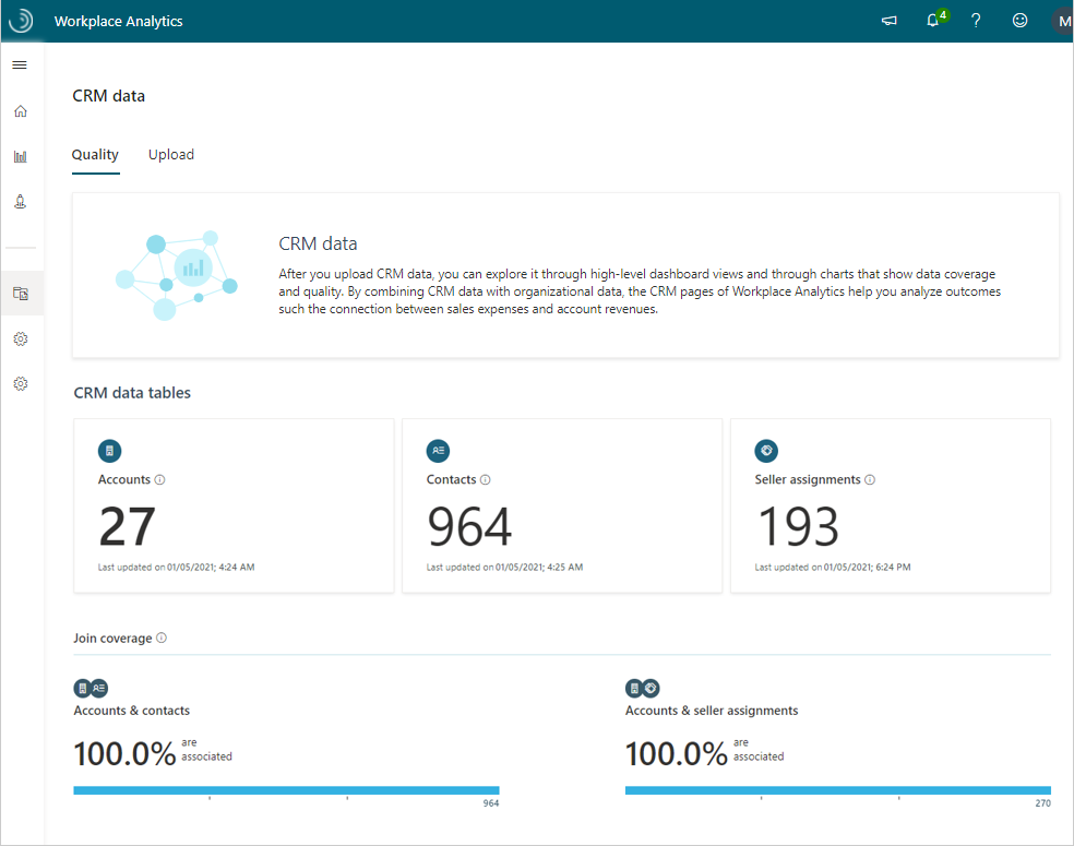 CRM data sources page.