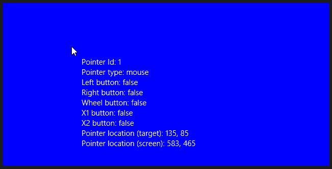 Screenshot of the pointer target area.