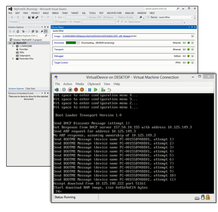 Downloadeding an OS in progress