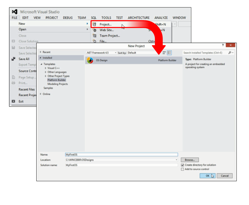 Create an OS Design in Visual Studio 2012