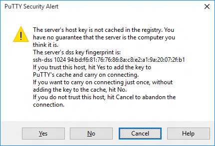 PuTTY Security Alert