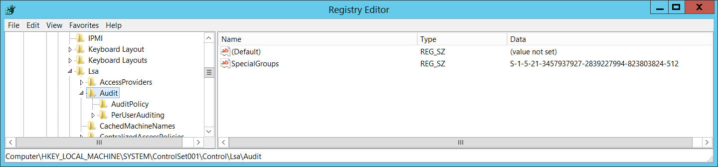 Registry Editor Audit key illustration