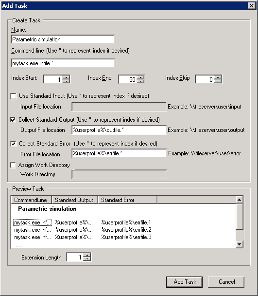 Adding parametric sweep