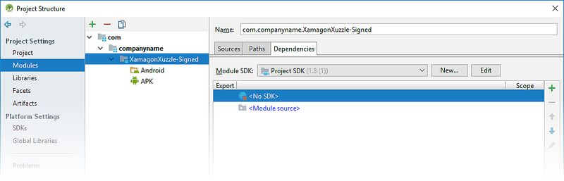 Navigating to the SDK setting