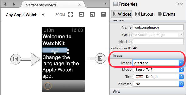 Set the images Image property in the storyboard