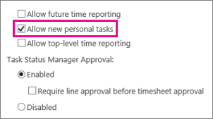 Allow new personal tasks.