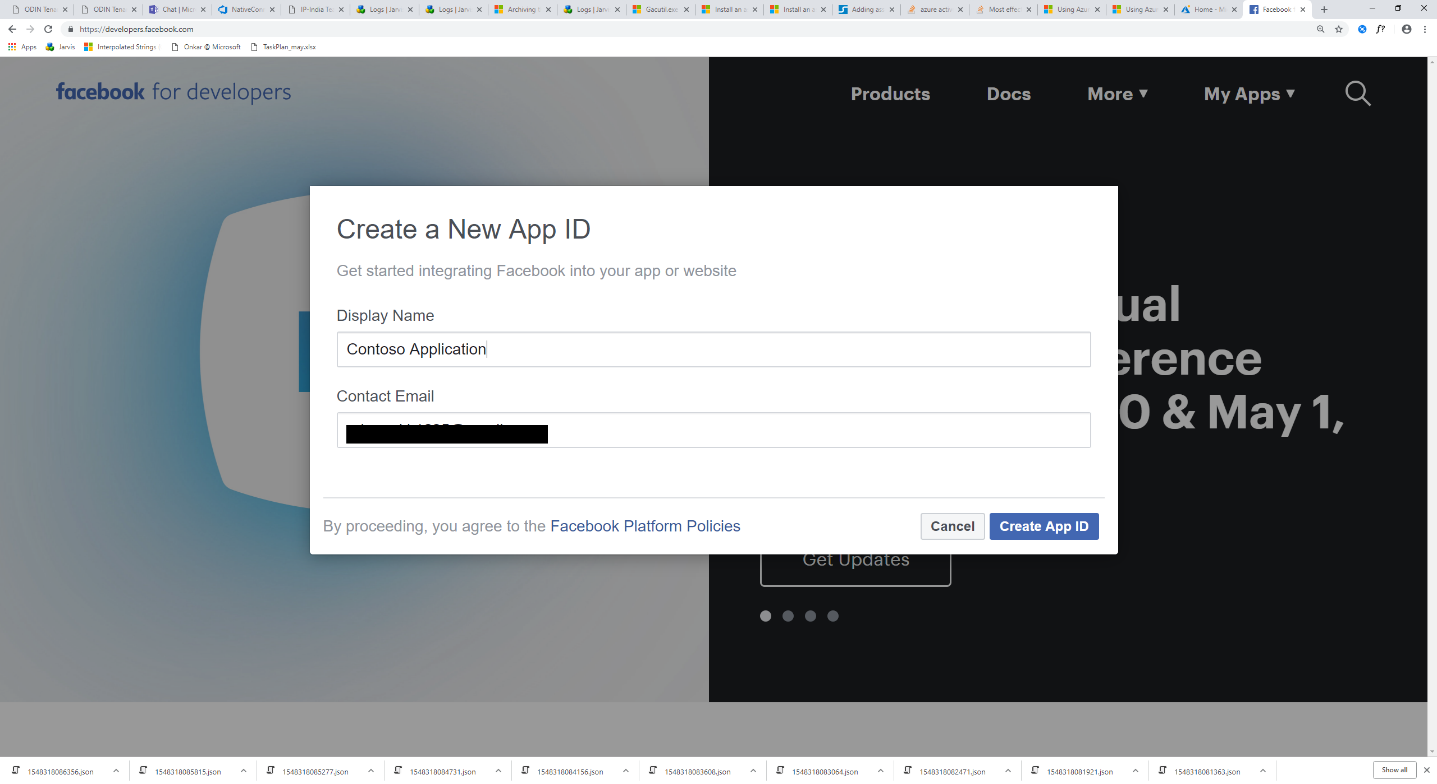 Create a new app ID.