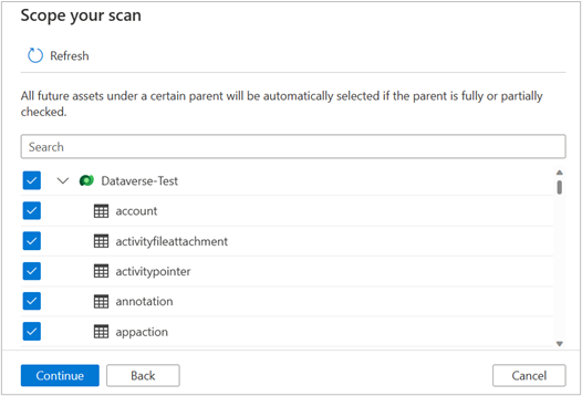 Screenshot that shows how to scope your scan.