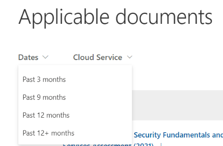 Filter available documents by date range.