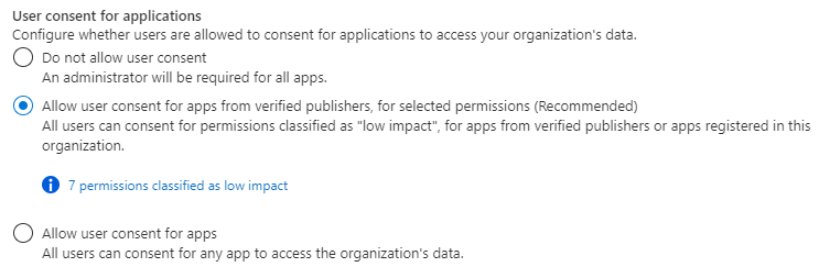 Screenshot of how to allow user consent for apps.