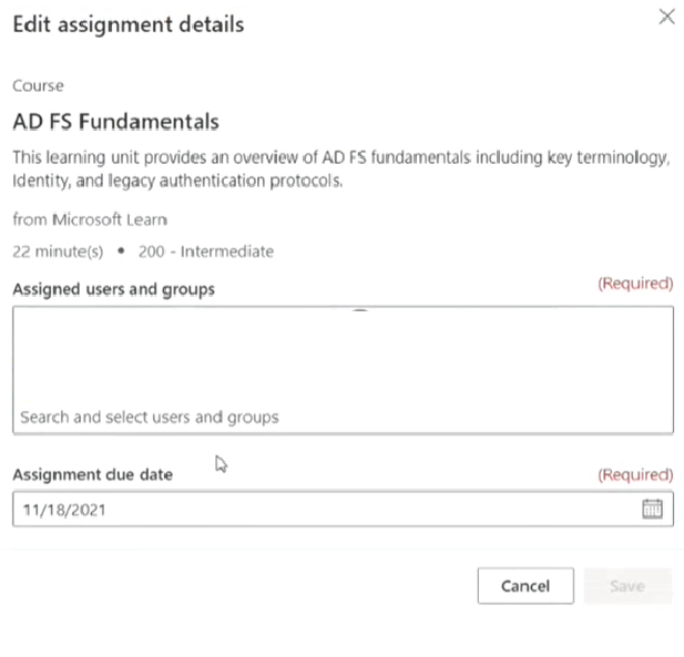 Edit assignment details