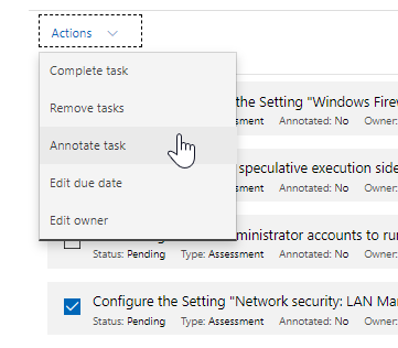 Dropdown the Actions arrow to view options for Bulk Editing