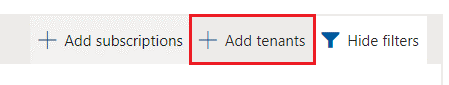 Button labeled + Add tenants.