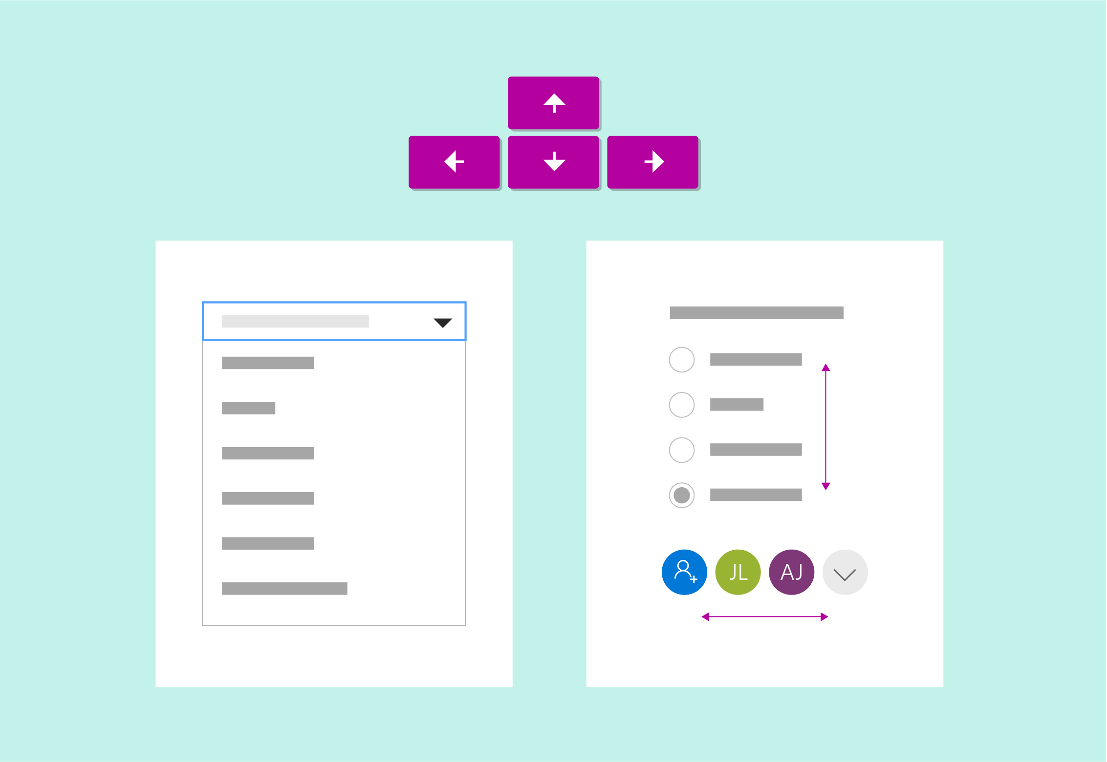 Using arrow keys to navigate within a control