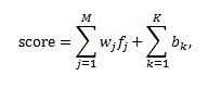 Linear model formula for ranking models