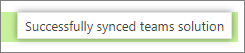 Sync to Teams button in ribbon status message