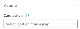 Set the on-click action to "Select location from a map" from the drop-down menu of card-view