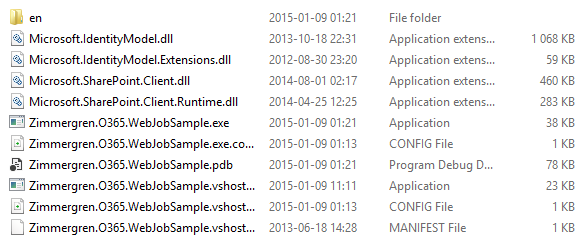 A Windows Explorer view of the bin/Debug folder is displayed.