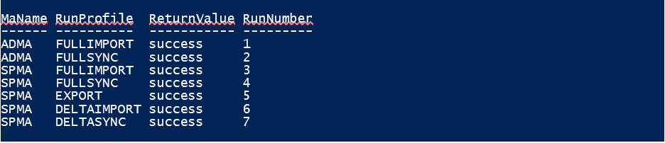 The output of running the Start-SharePointSync commandlet with -verbose switch to run the sync service management agent.