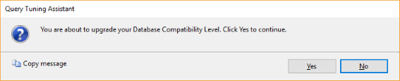 QTA Step 2 Substep 2 - Upgrade database compatibility level