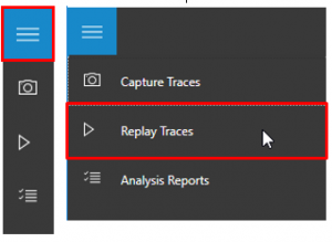 Screenshot of New trace replay.