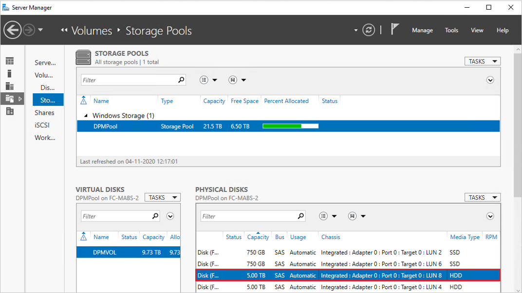 Screenshot showing updated capacity.