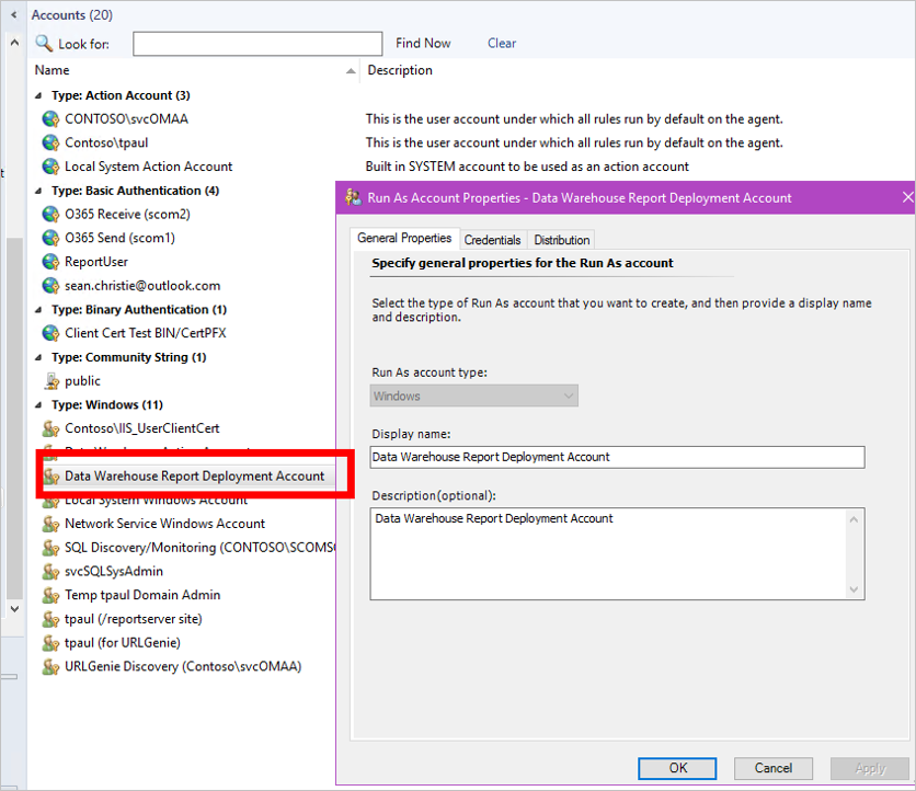 Screenshot of Data Warehouse Report Deployment.