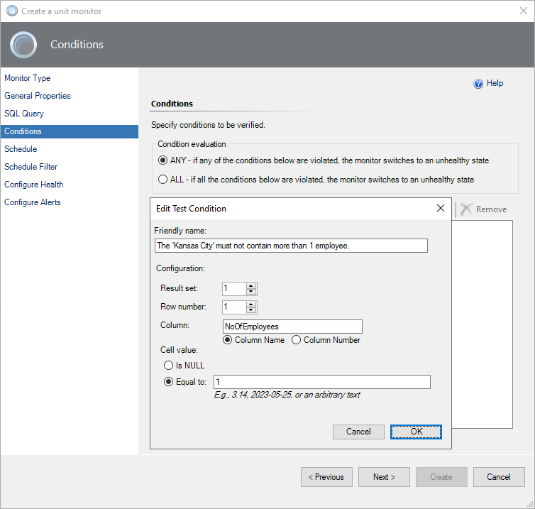 Screenshot that shows adding a scalar value condition for the third example.