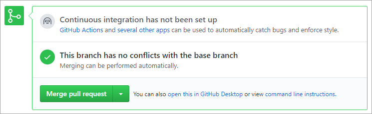 A pull request with no merge conflicts.