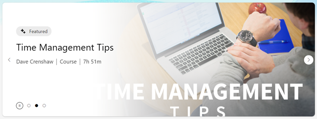 Screenshot of featured learning.