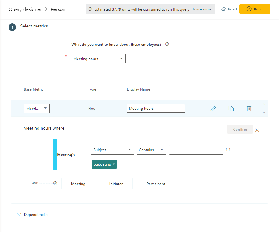 Select metrics image.