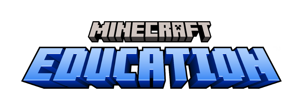 Illustration of the Minecraft Education logo.