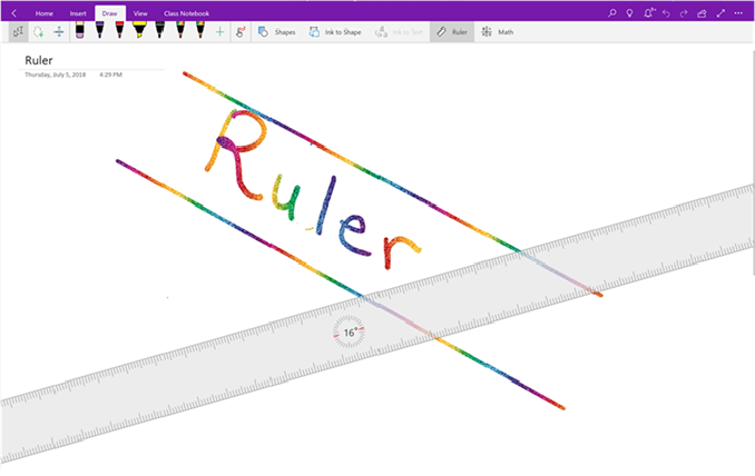 Screenshot of the math tools digital ruler.