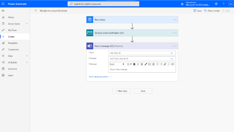 Screenshot of a Power Automate flow.