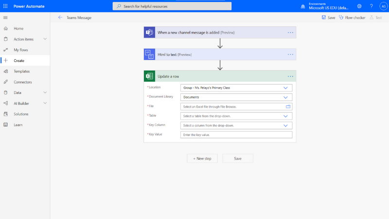 Screenshot of a Power Automate flow.