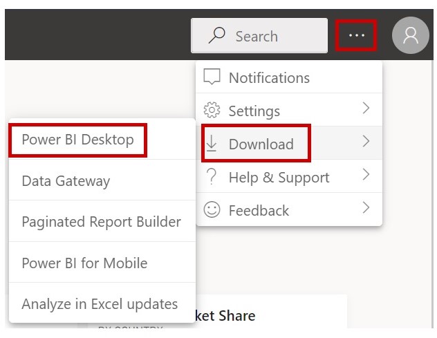 Install Power BI Desktop from the Power BI service