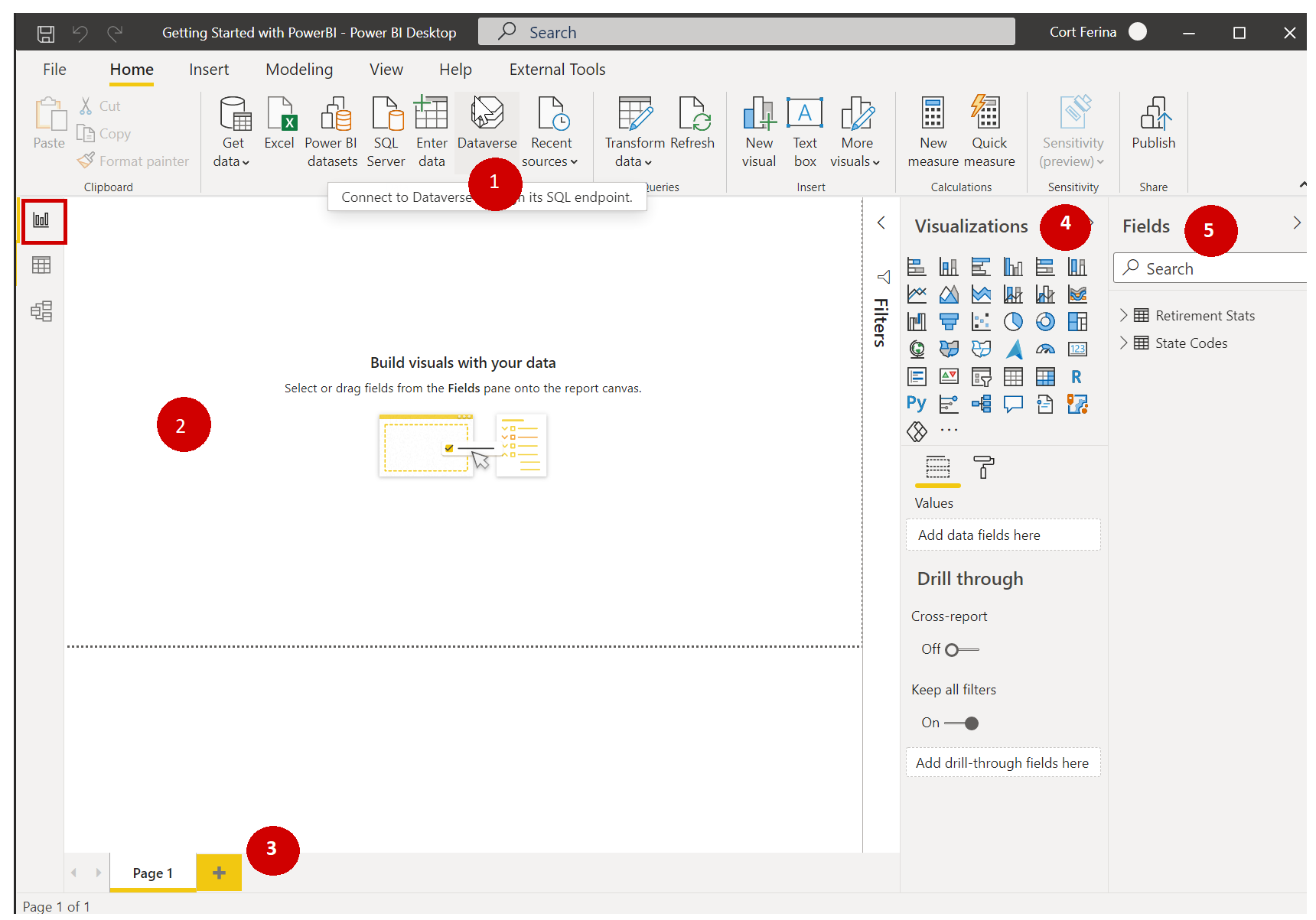 Report view areas