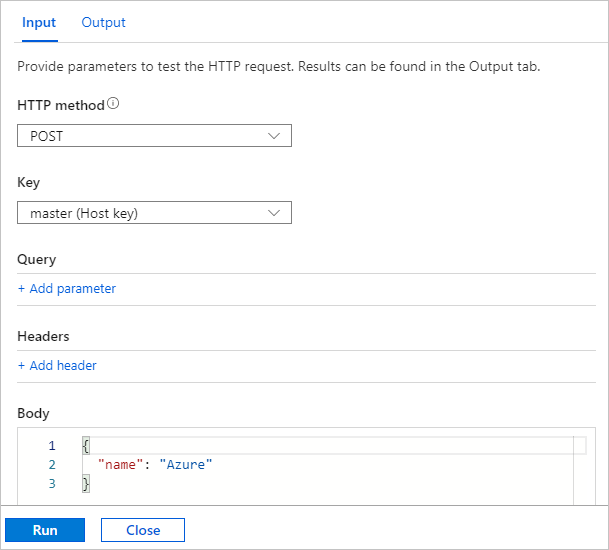 Screenshot showing the test/run pane.