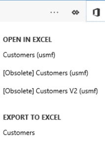 Open in Excel: Customers Export to Excel: Customers 