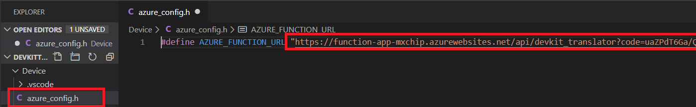 An illustration is showing how to configure Azure function url in the sample project.