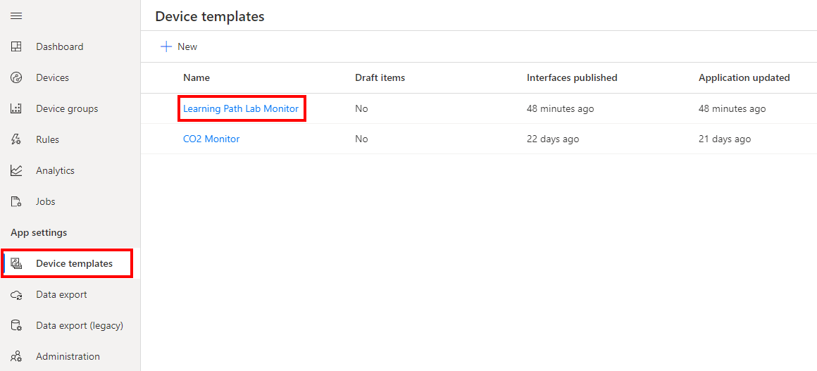 The illustration shows how to create IoT device templates.