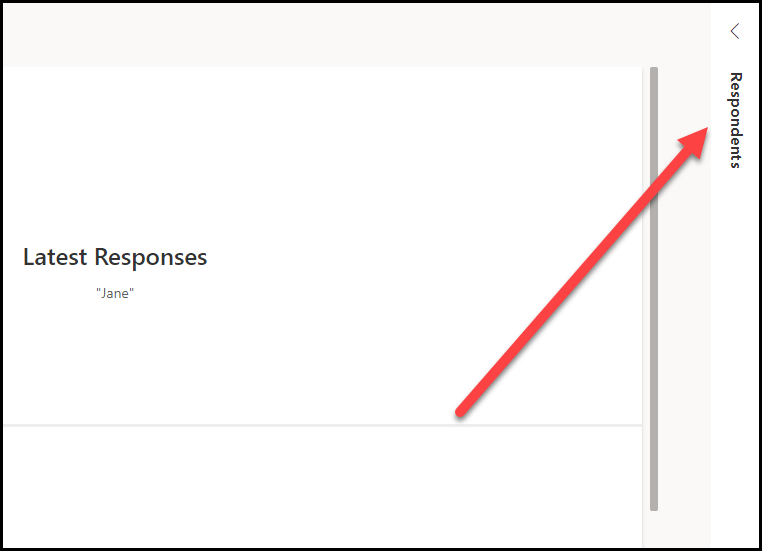 To the right of the report, an arrow points to the Respondents menu.