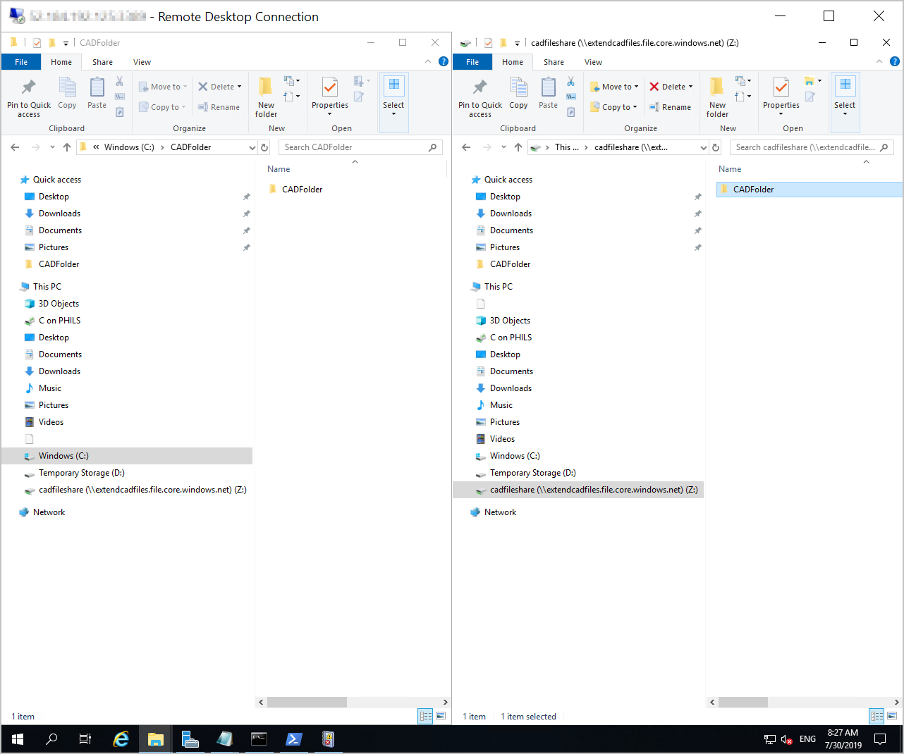 Screenshot of two File Explorer windows side by side.