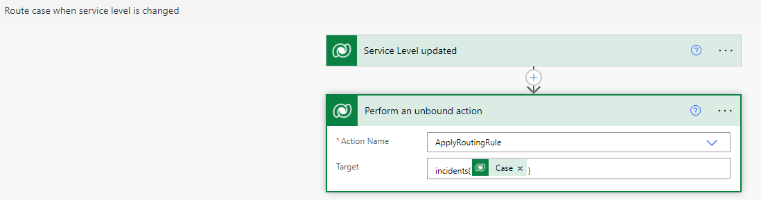 Screenshot of a Power Automate flow to route a case.